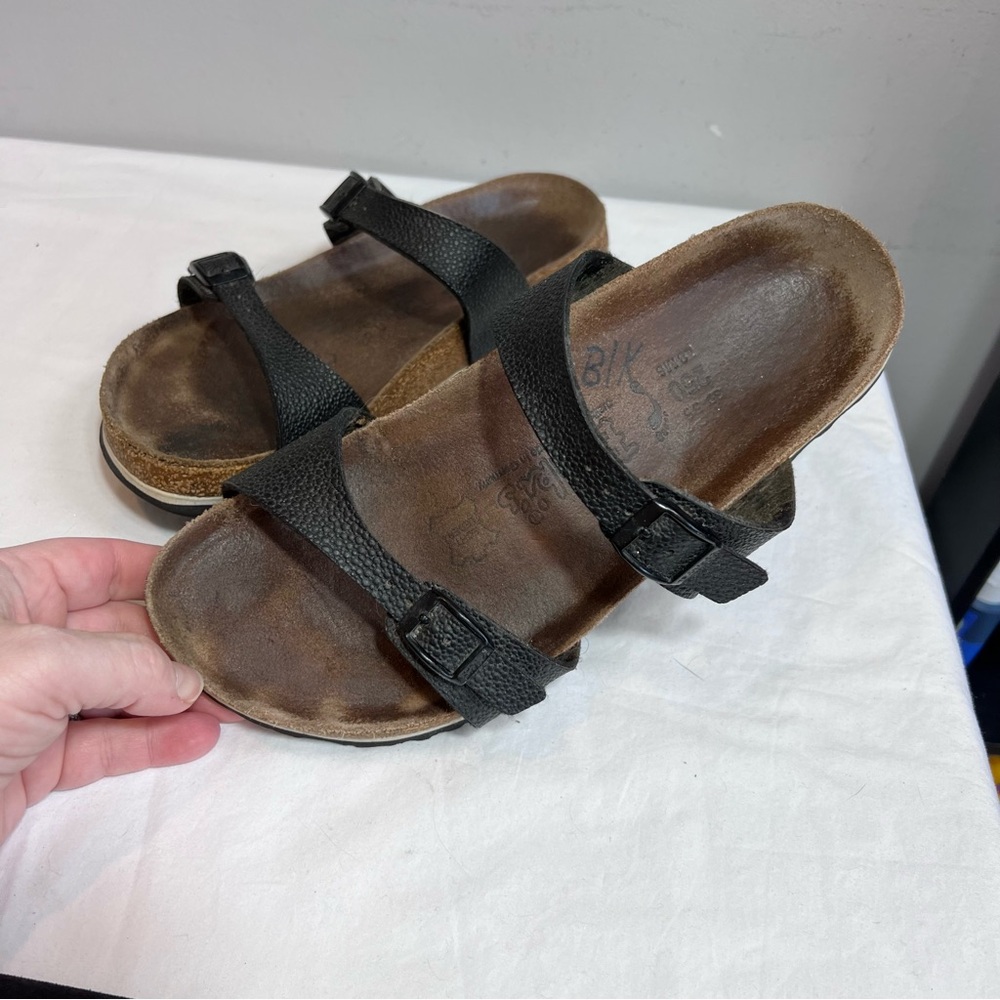 Birkenstock Birkis black pebbled birkoflor 2 strap Tahiti size 39 - Picture 4 of 9
